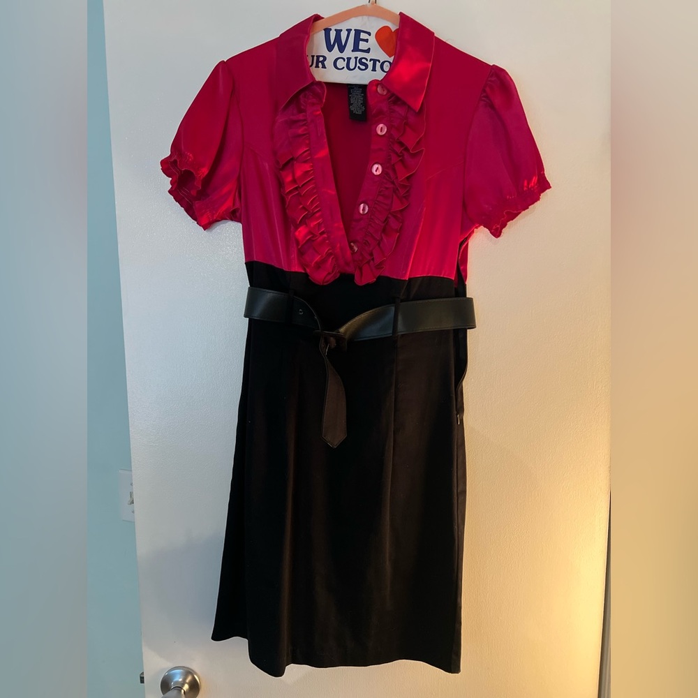 Love Tease Pink and Black Maxi Dress